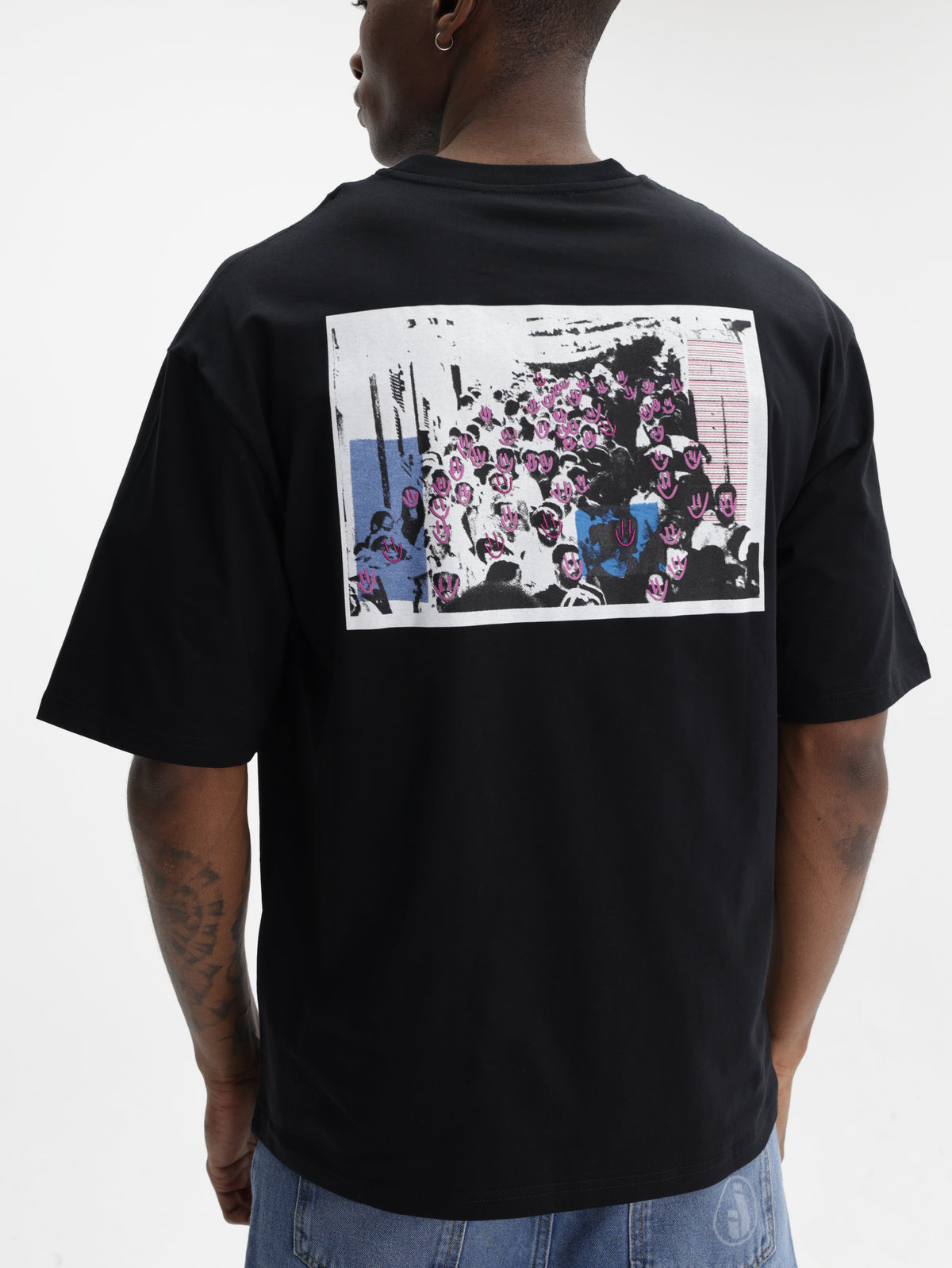 Iceberg Jeans T-Shirt Smiley Logo  Black
