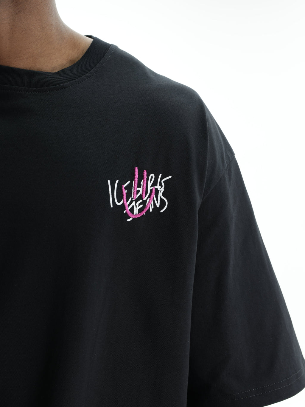 Iceberg Jeans T-Shirt Smiley Logo  Black