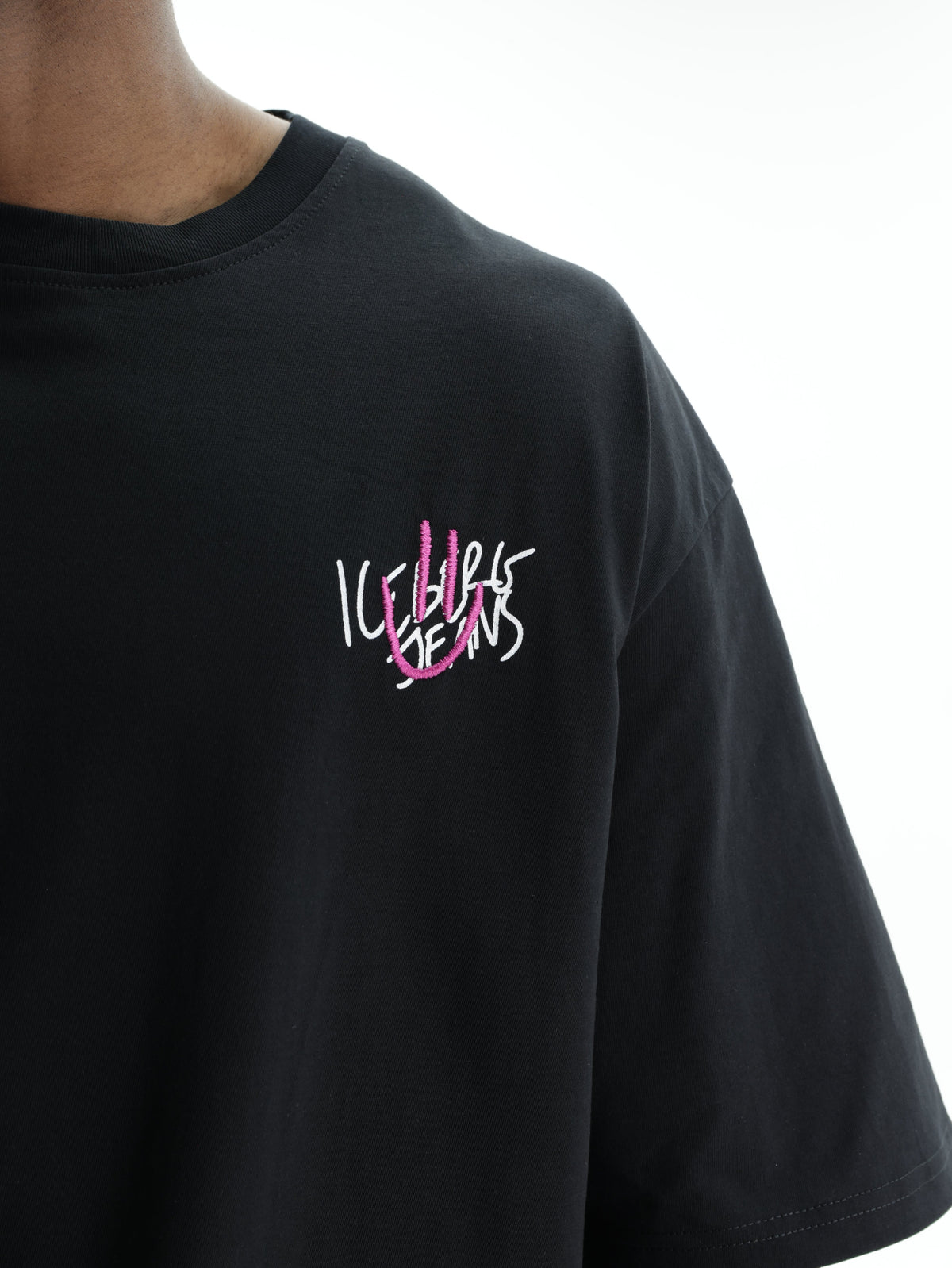 Iceberg Jeans T-Shirt Smiley Logo  Black