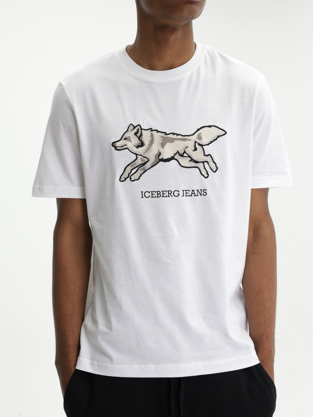 Iceberg Jeans T-Shirt Wolf Print Ibj  White
