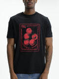 Iceberg Jeans T-Shirt Tomato 1986 Print Black