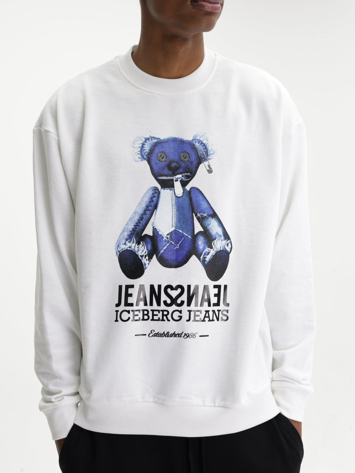 Iceberg Jeans Sweater Teddy Print White