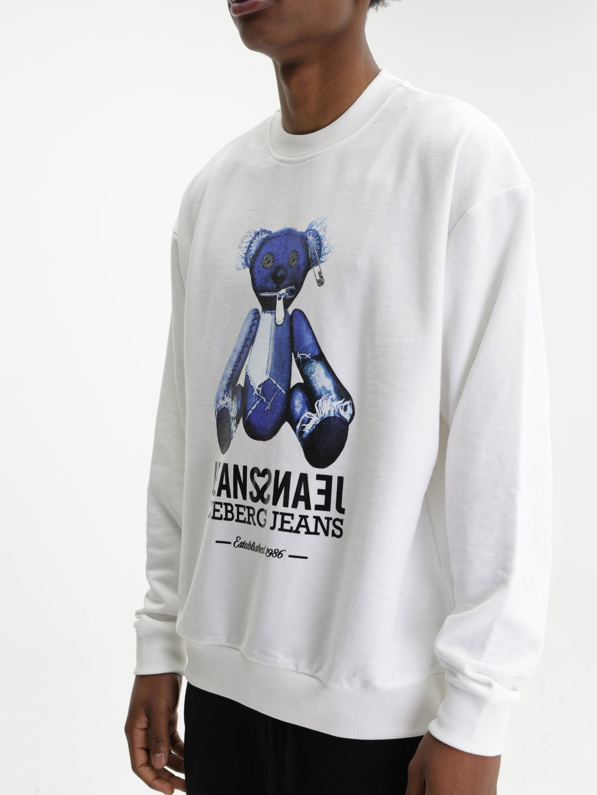Iceberg Jeans Sweater Teddy Print White