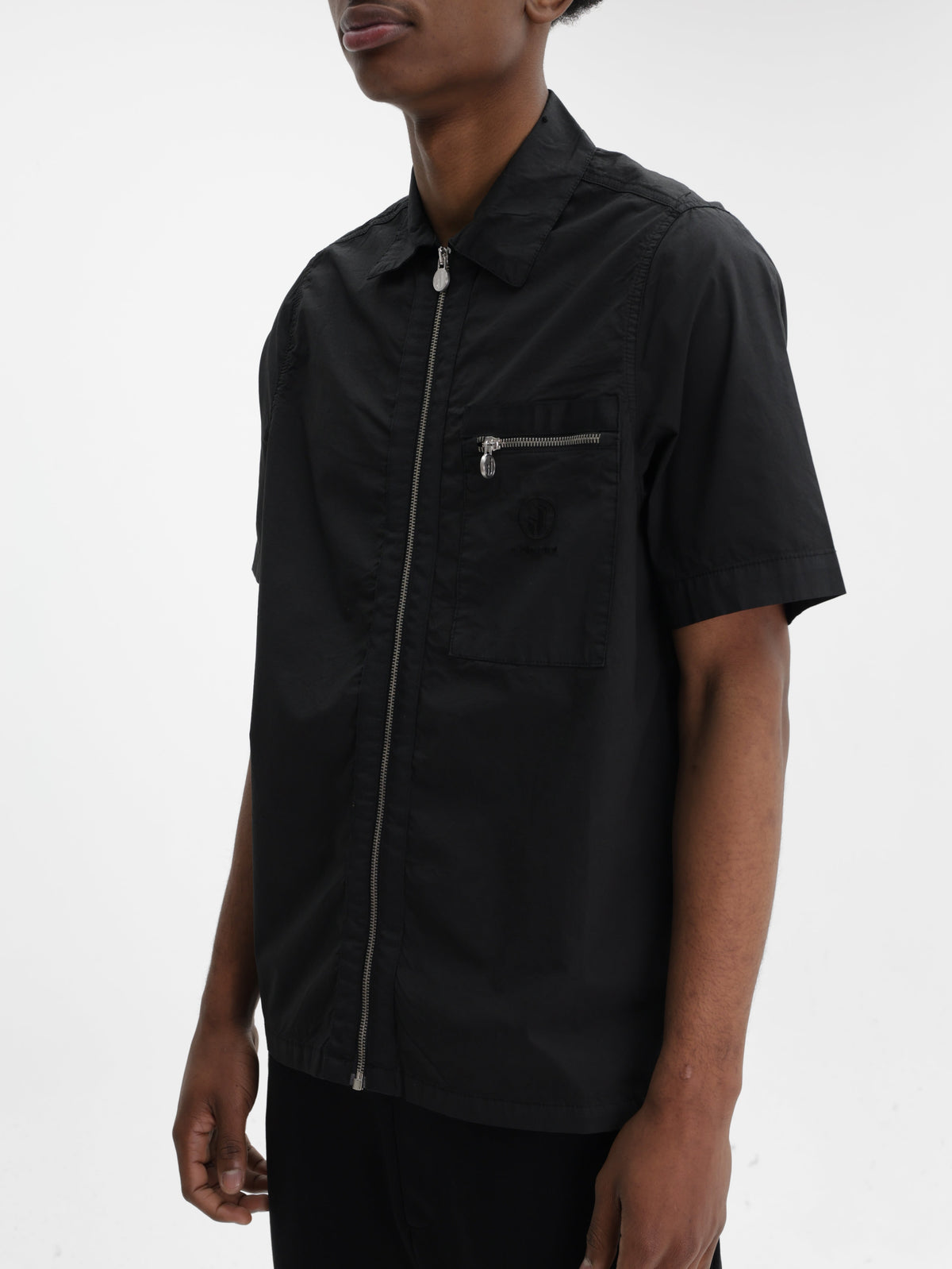 Iceberg Jeans Shirt Zip Collar  Black