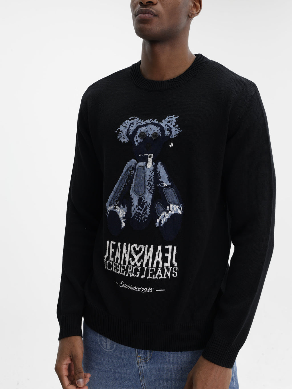 Iceberg Jeans Sweater Teddy Pirnt Black