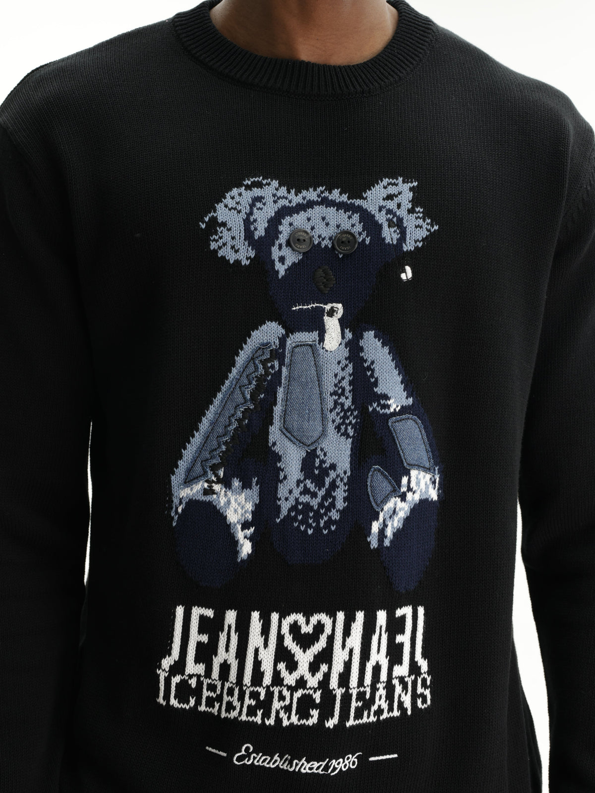 Iceberg Jeans Sweater Teddy Pirnt Black