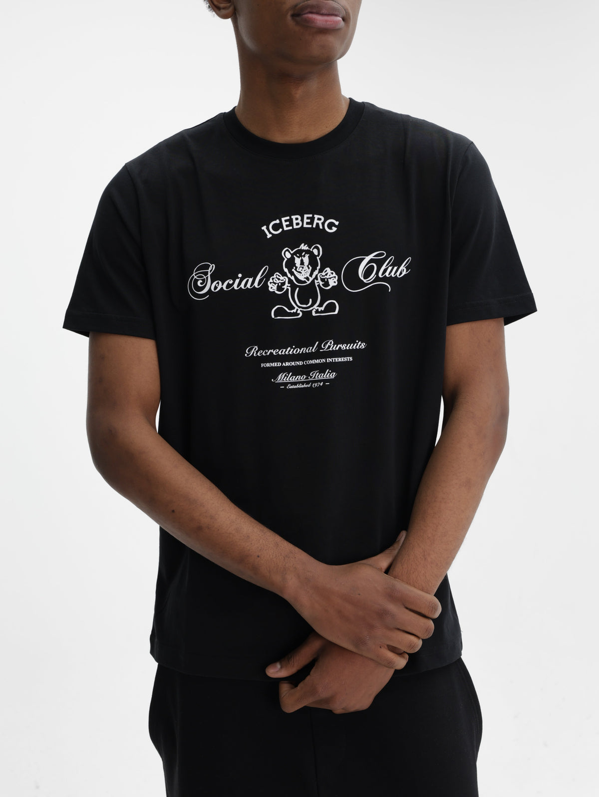 Iceberg T-Shirt Social Club Print Black