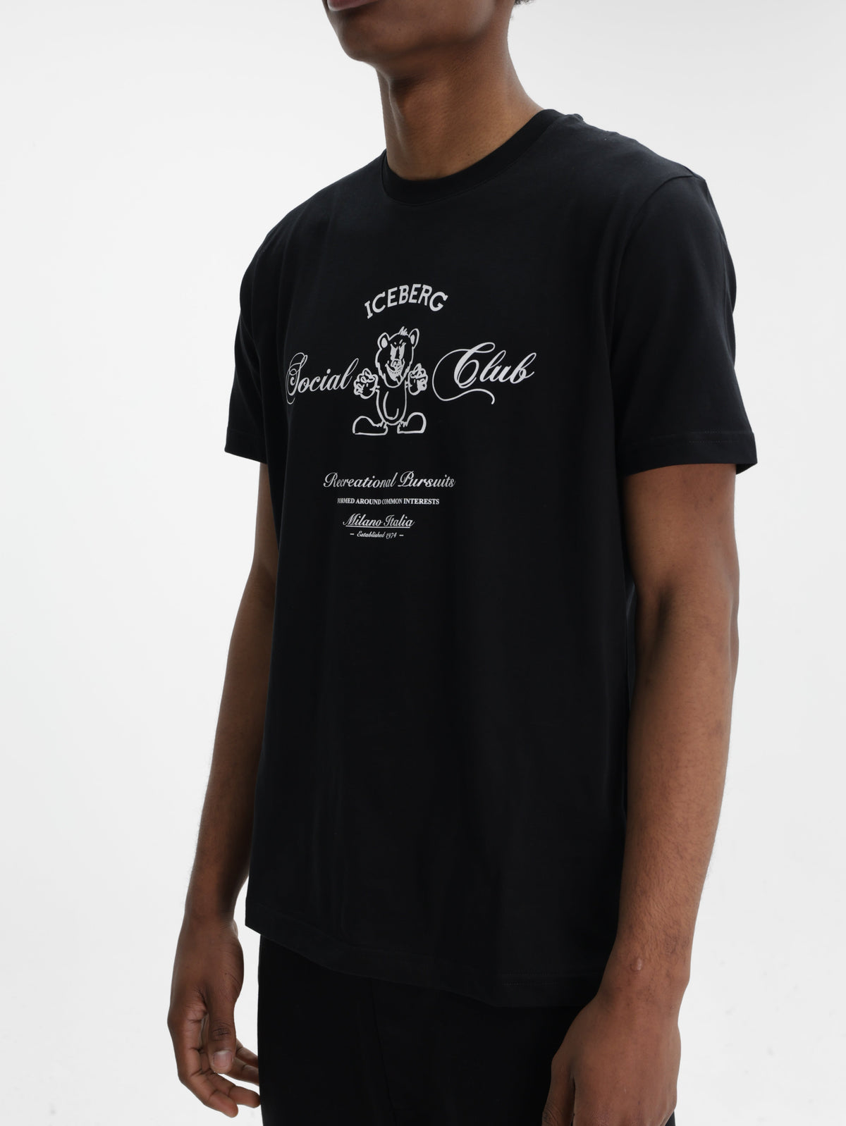 Iceberg T-Shirt Social Club Print Black
