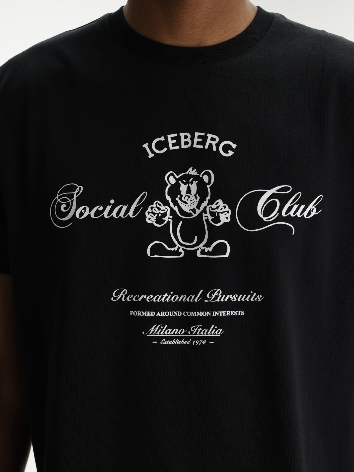 Iceberg T-Shirt Social Club Print Black