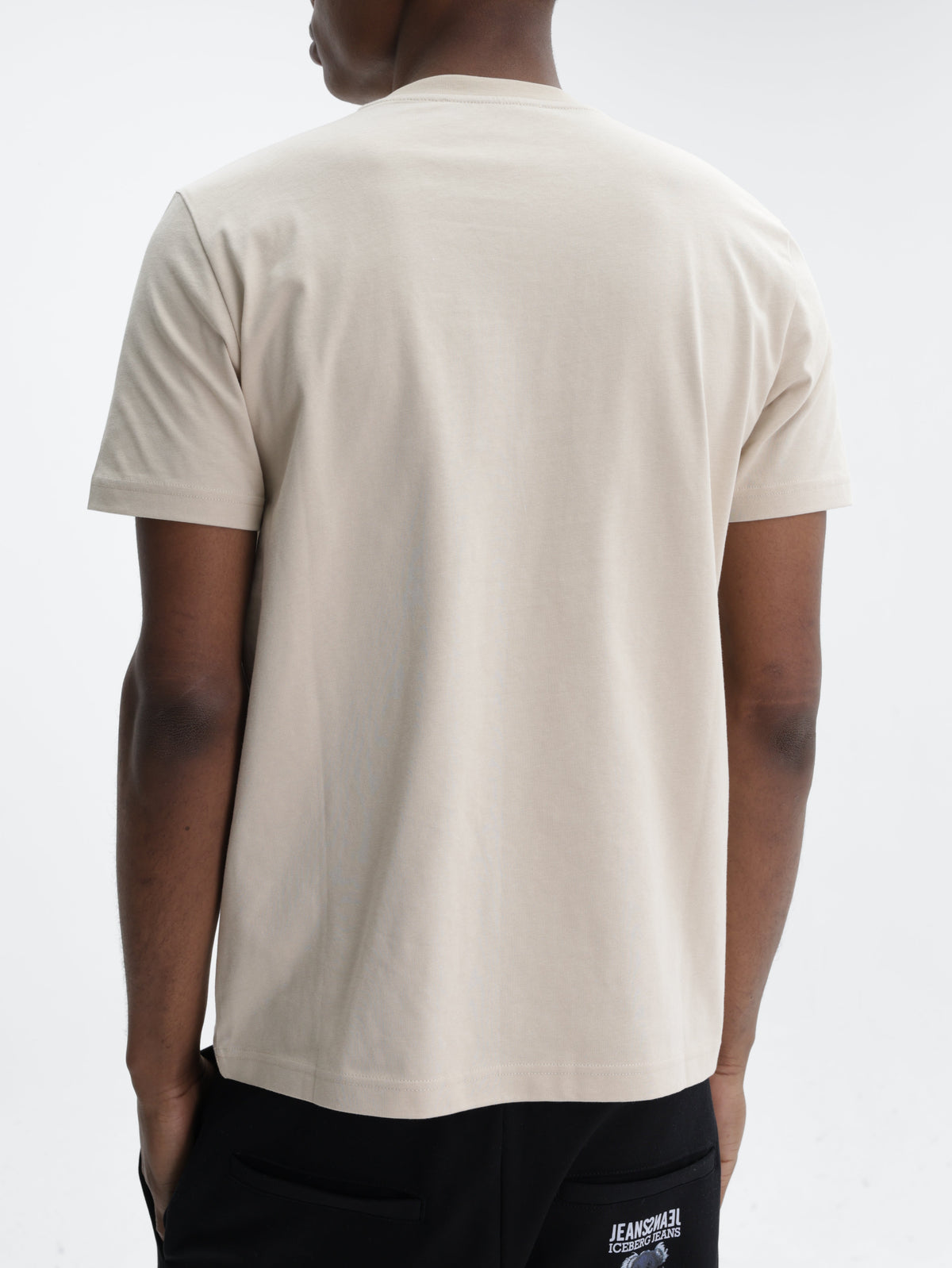 Iceberg T-Shirt Black Logo Print Crew Cream