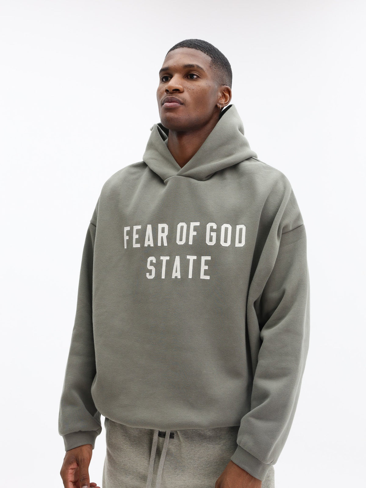 Essentials 90's Fit Fleece Hoodie Moss