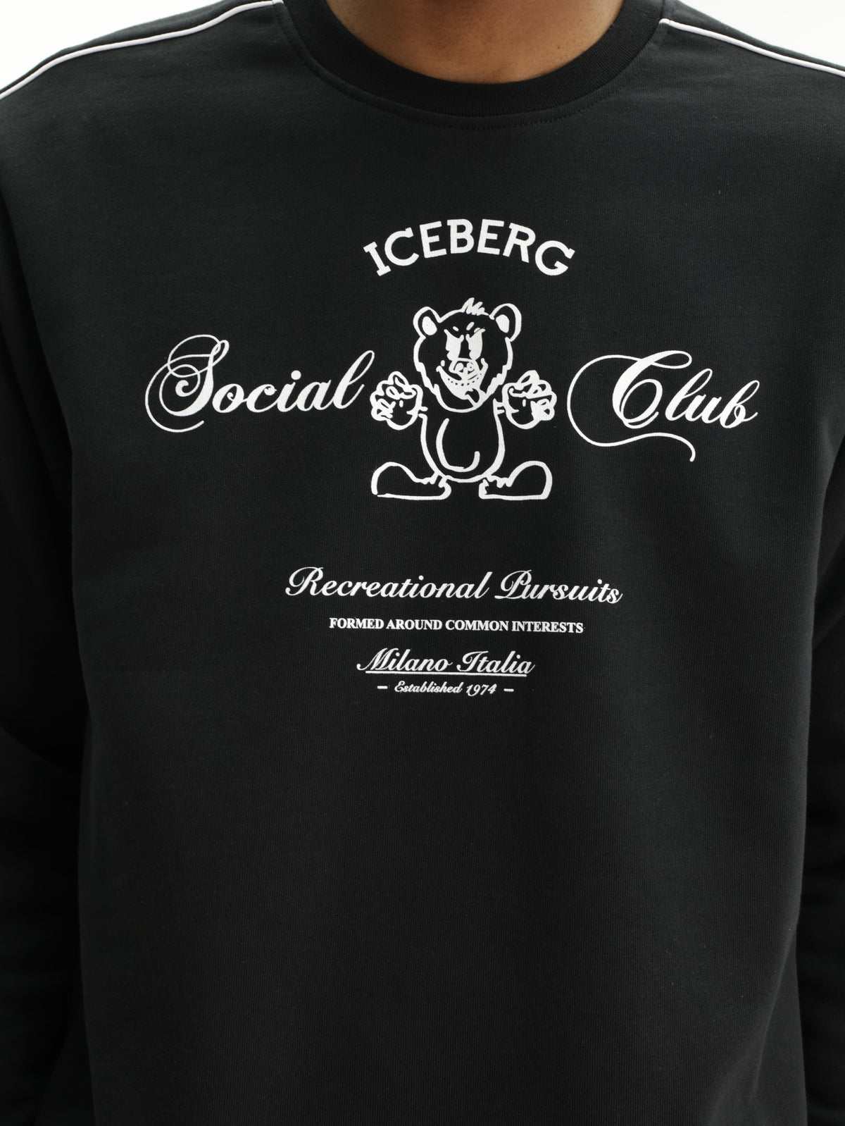 Iceberg Sweater Social Club Print Black