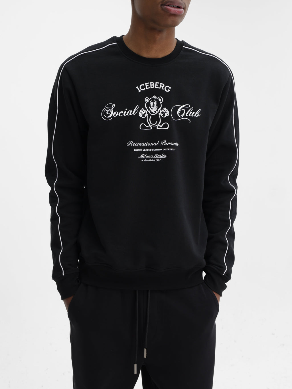 Iceberg Sweater Social Club Print Black