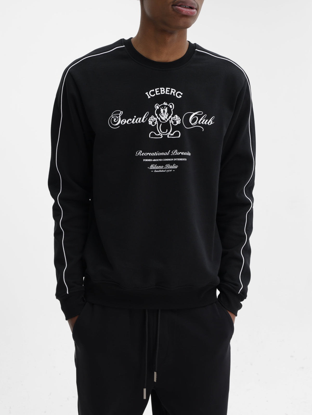 Iceberg Sweater Social Club Print Black