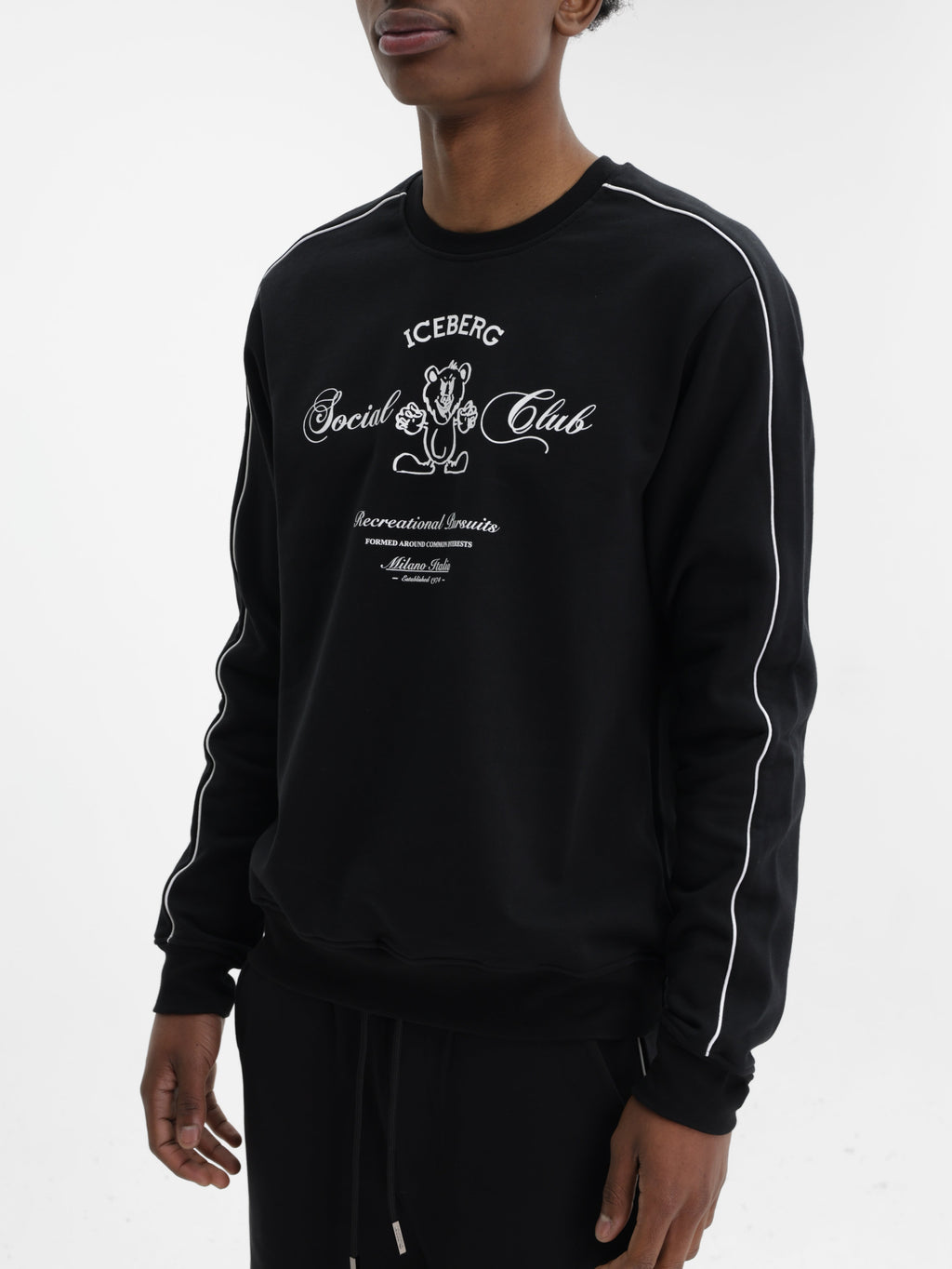 Iceberg Sweater Social Club Print Black