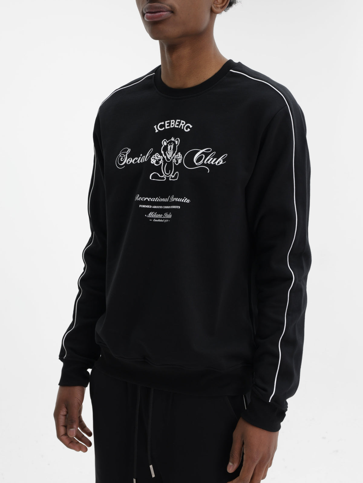 Iceberg Sweater Social Club Print Black