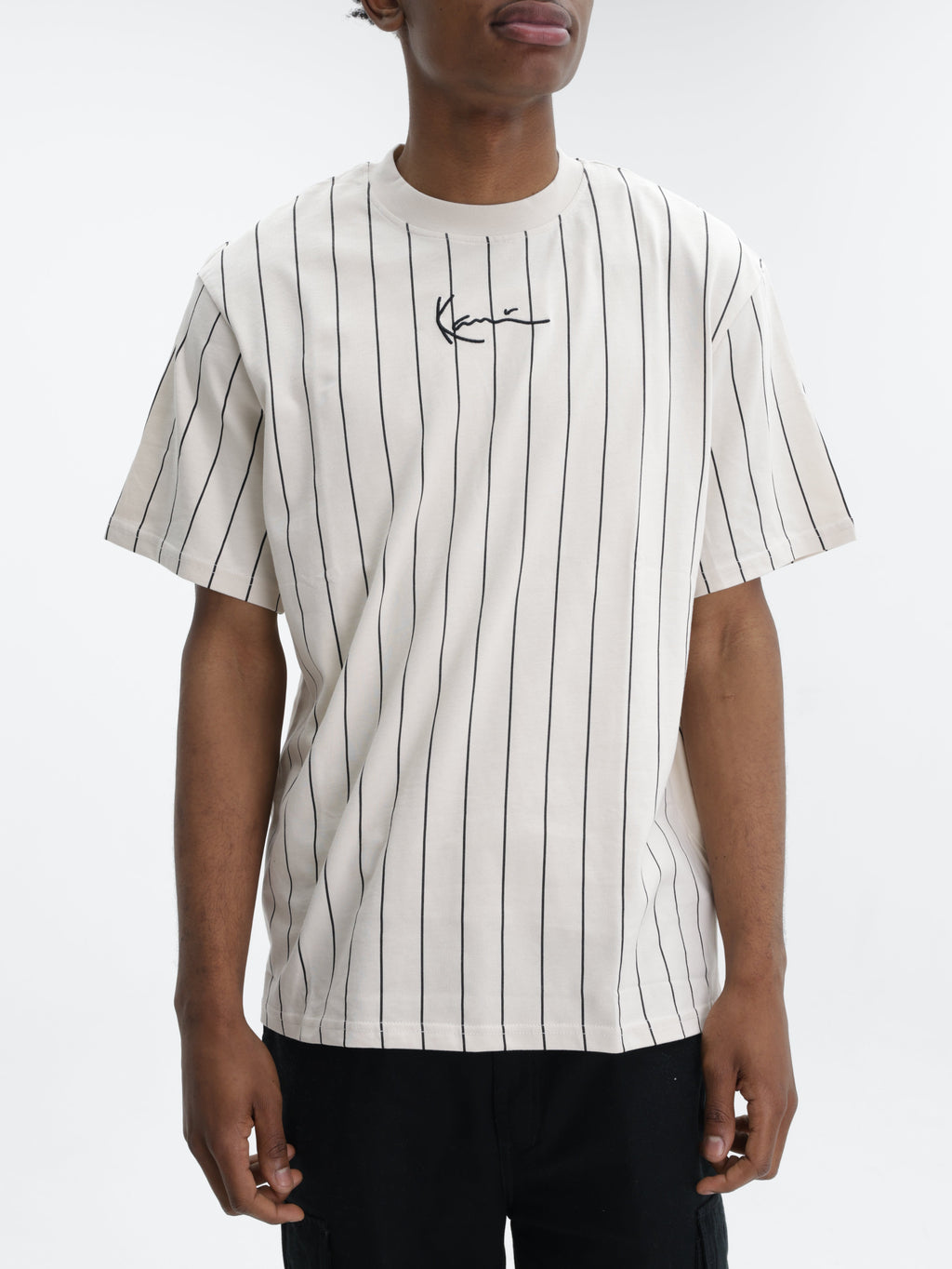 Karl Kani T-Shirt Vertical Stripes Cream-White