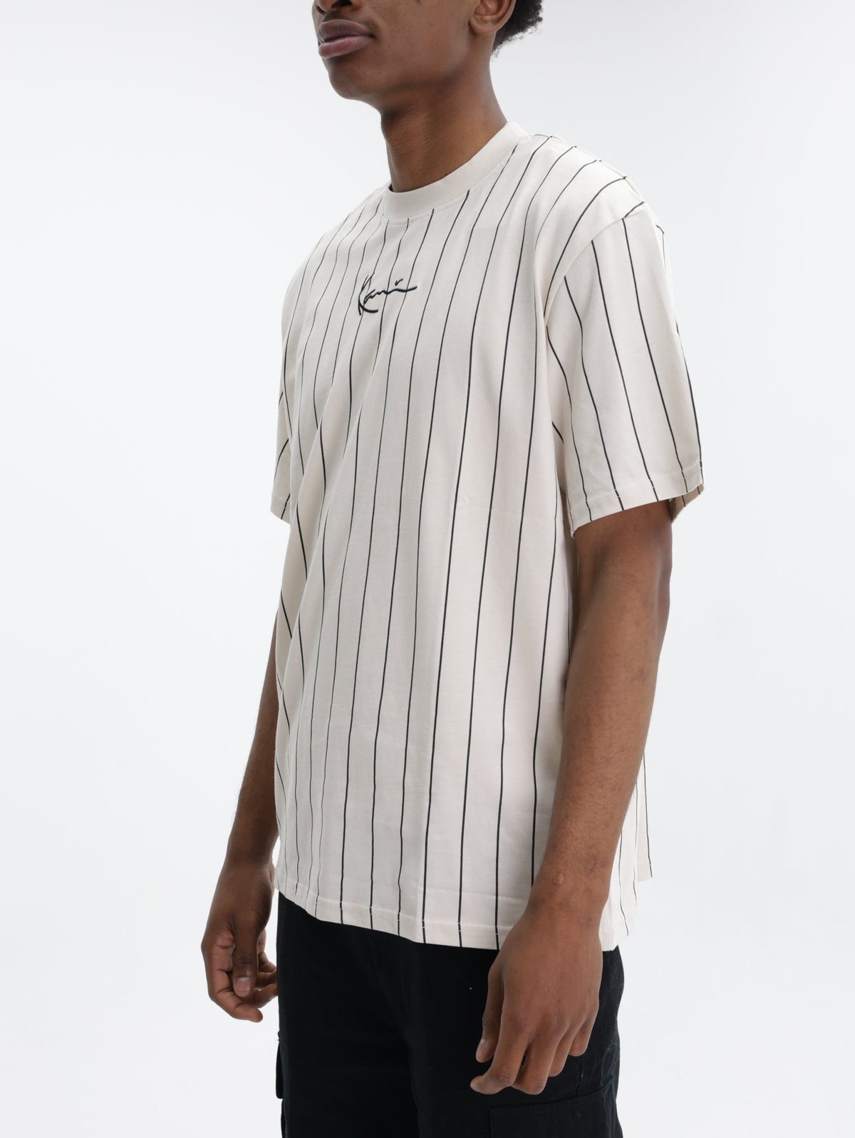 Karl Kani T-Shirt Vertical Stripes Cream-White