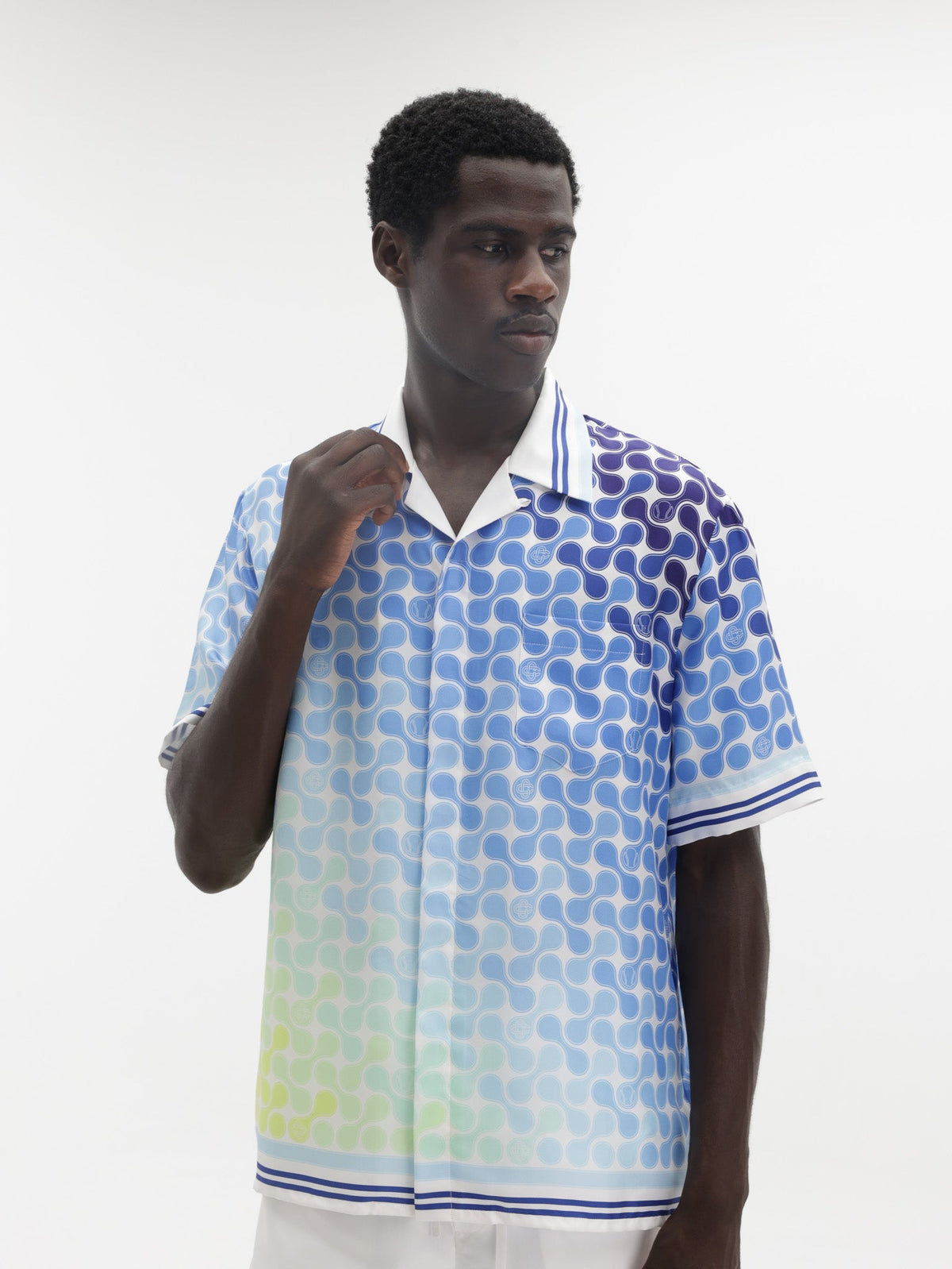 Casablanca Shirt Tennis Tile Cuban Collar Multi Colour