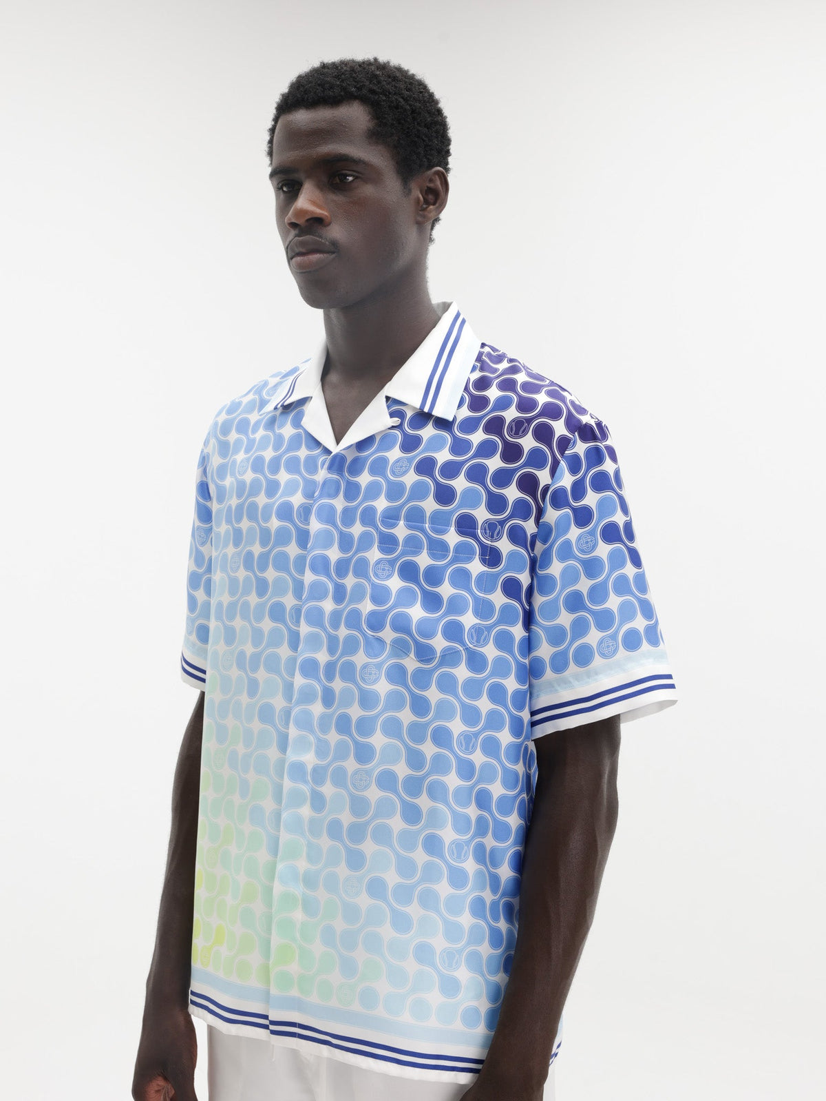 Casablanca Shirt Tennis Tile Cuban Collar Multi Colour