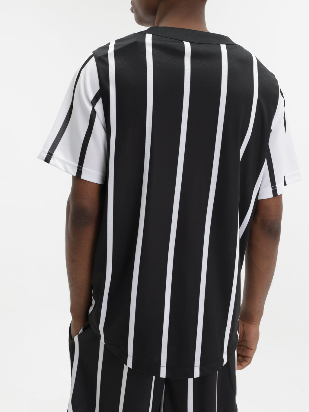 Karl Kani Shirt Serif Striped Baseball Black-White