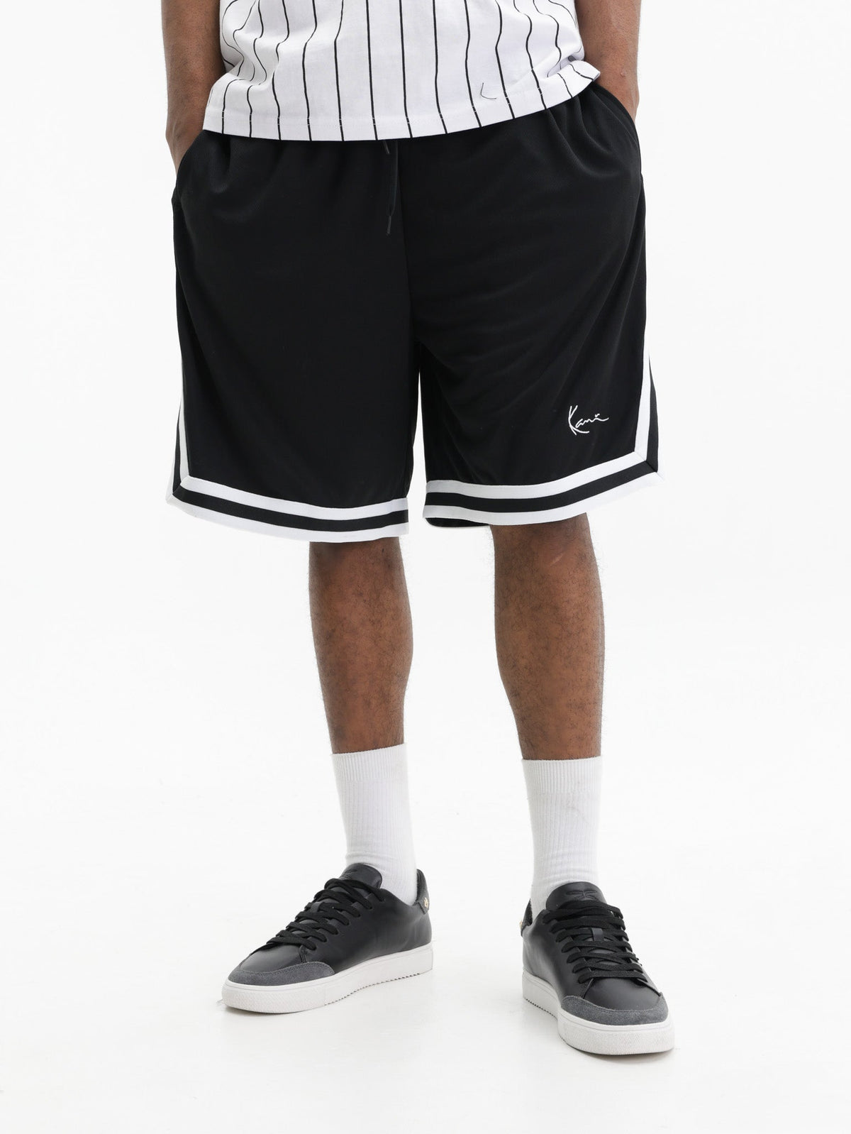 Karl Kani Shorts Mesh Bottom Stripe Black