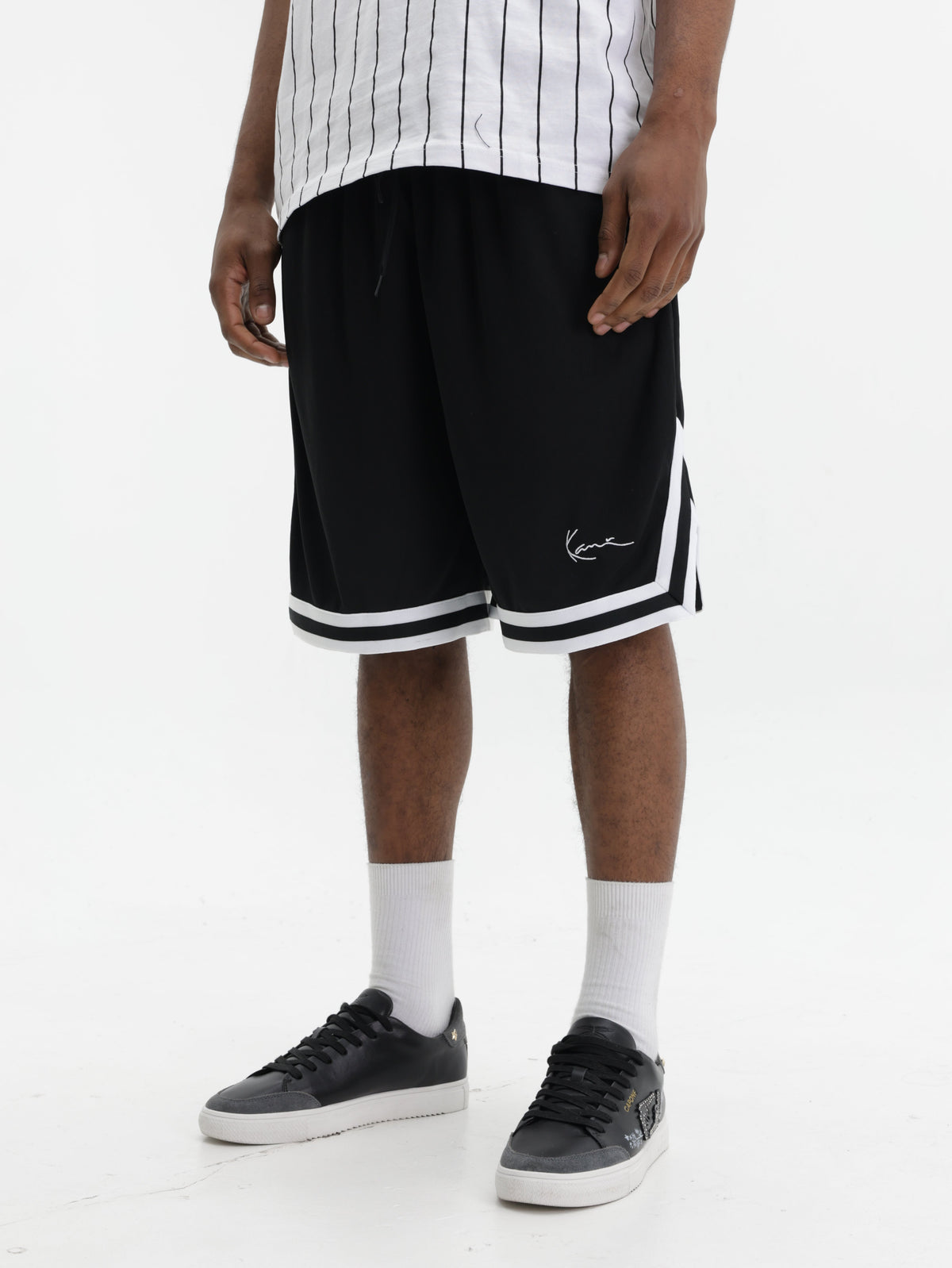Karl Kani Shorts Mesh Bottom Stripe Black