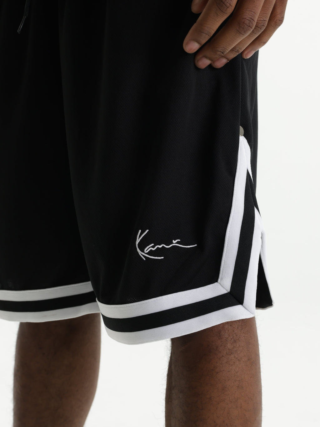 Karl Kani Shorts Mesh Bottom Stripe Black