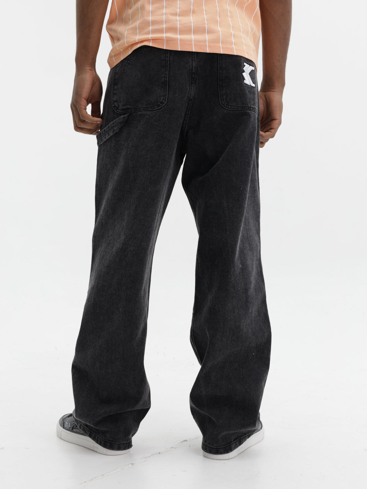 KARL KANI JEANS DISTRESSED CARPENTER BLEACHED BLACK