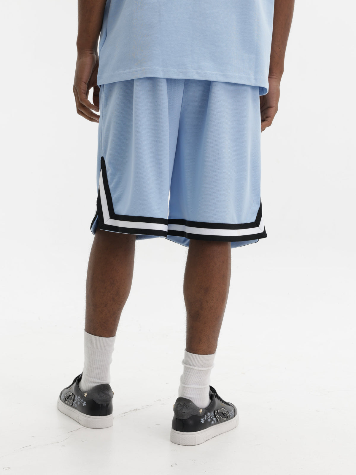 Karl Kani Shorts Mesh Bottom Stripe Mesh Light Blue