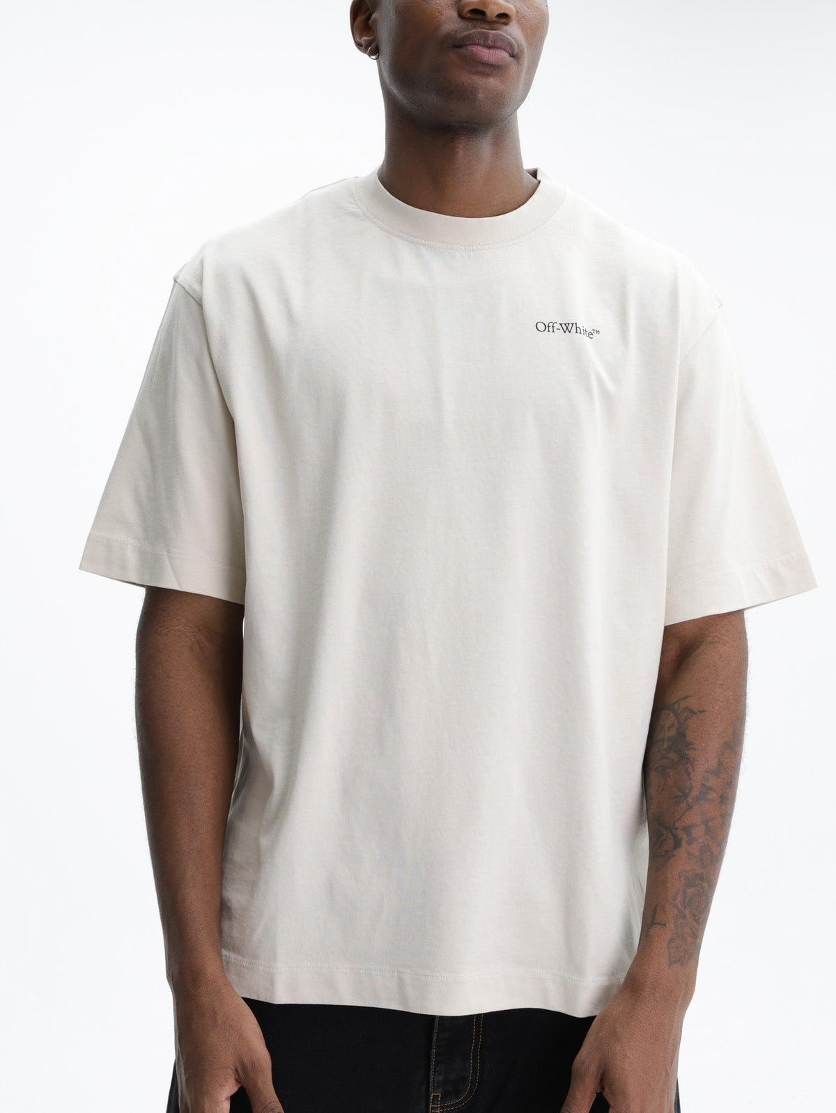 Off - White T-Shirt Half Arrows SS Skate Stone