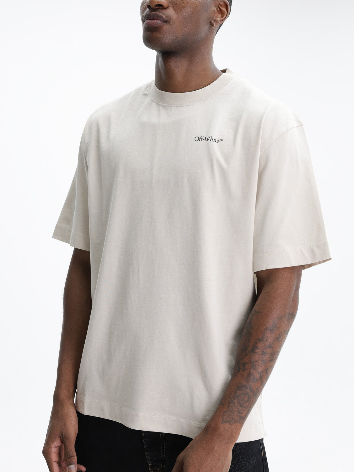Off - White T-Shirt Half Arrows SS Skate Stone