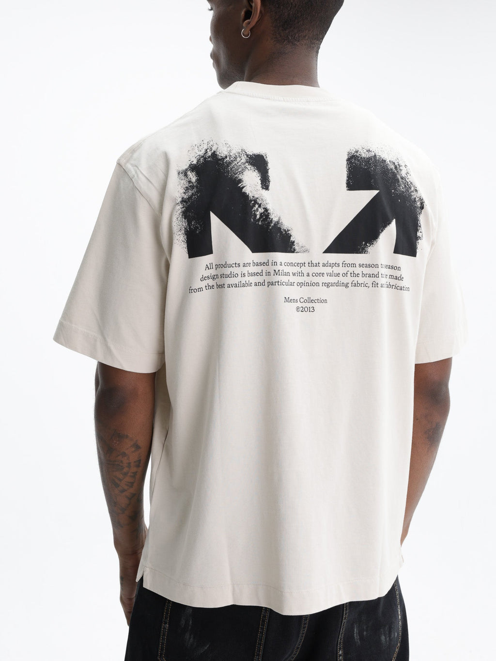 Off - White T-Shirt Half Arrows SS Skate Stone