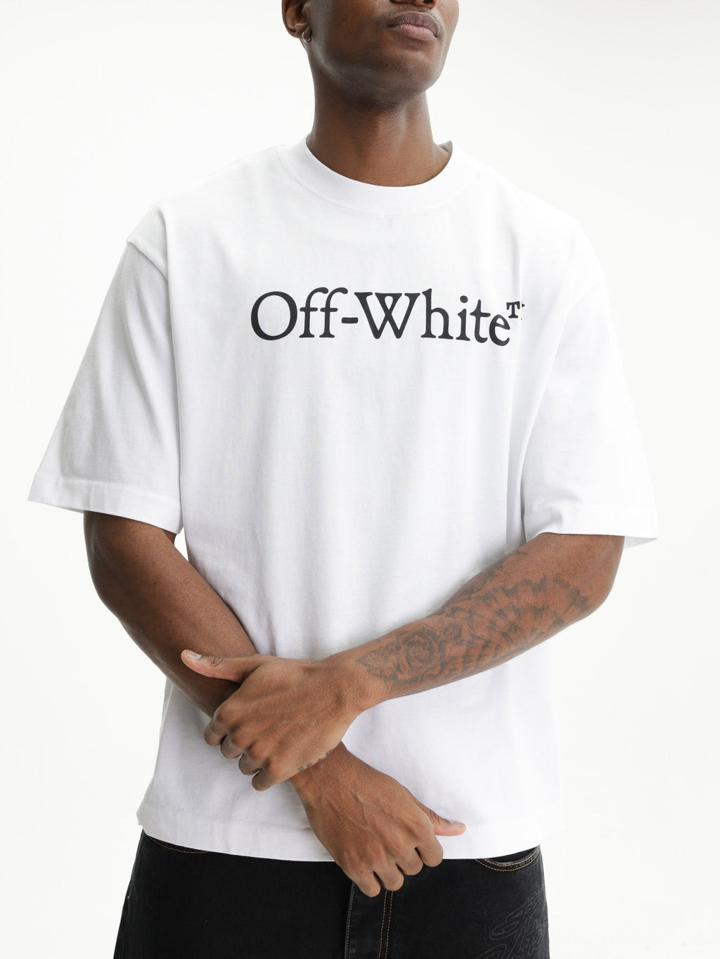 Off - White T-Shirt Big Bookish Skate White