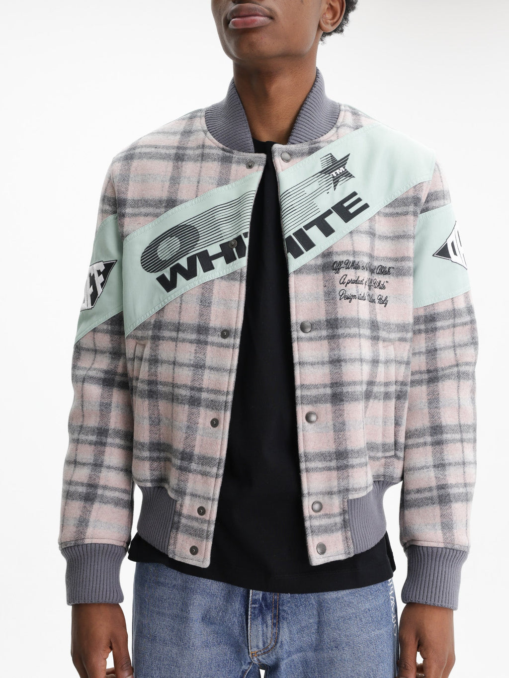 Off - White Jacket Wool Royal Varsity Mint