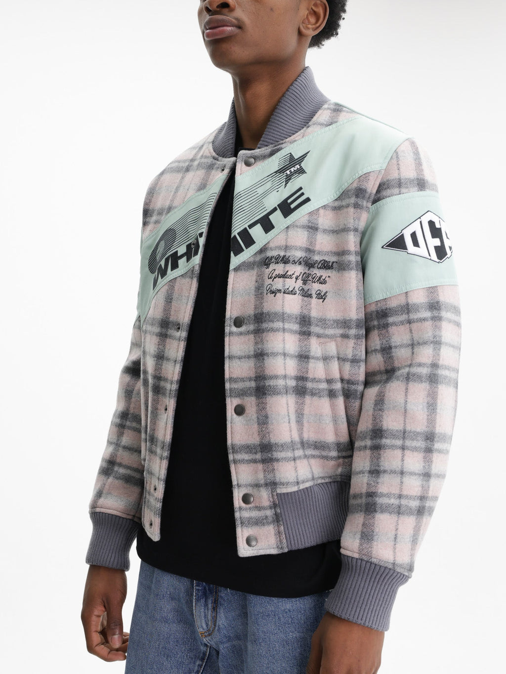 Off - White Jacket Wool Royal Varsity Mint