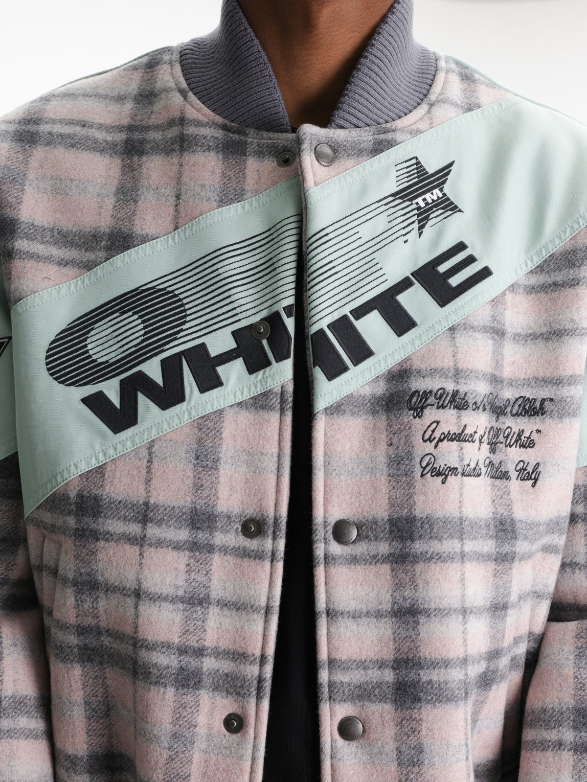 Off - White Jacket Wool Royal Varsity Mint