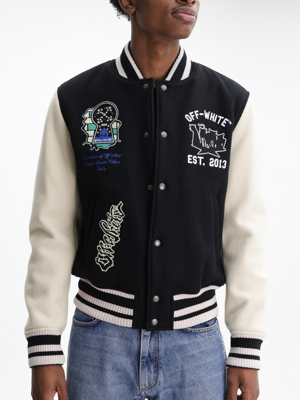Off - White Jacket Panthers Varsity Black