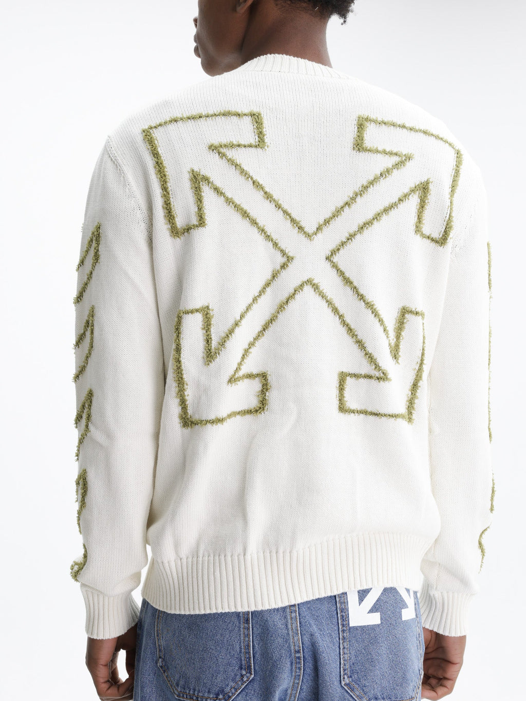 Off - White T-Shirt Diag Outline Knit Cream
