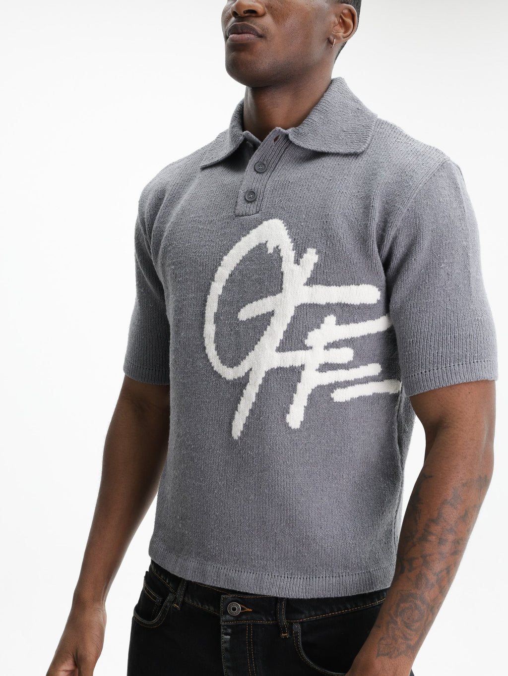 Off - White Golfer Shared Logo Knit Grey