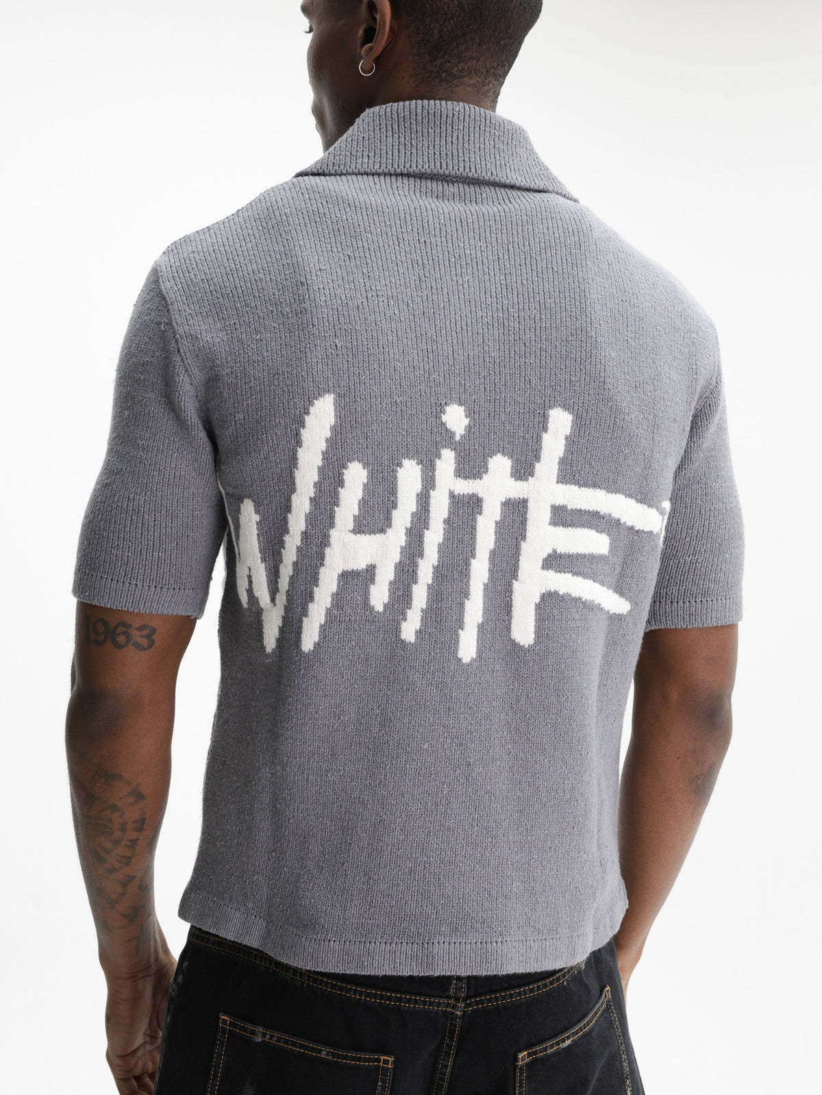 Off - White Golfer Shared Logo Knit Grey