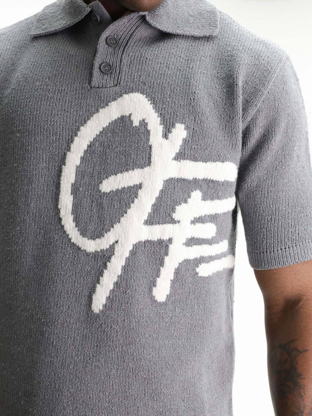 Off - White Golfer Shared Logo Knit Grey