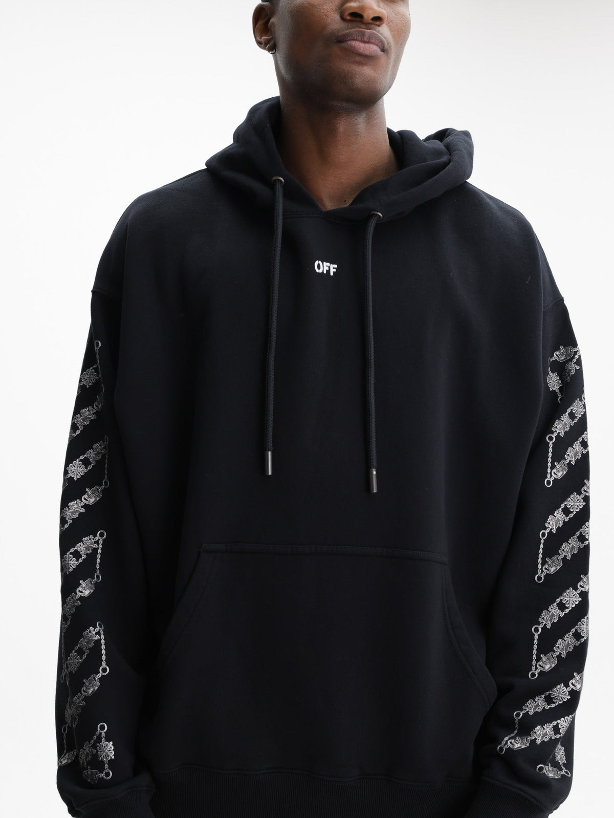 Off - White Hoodie Chain Araldic Arrow Black
