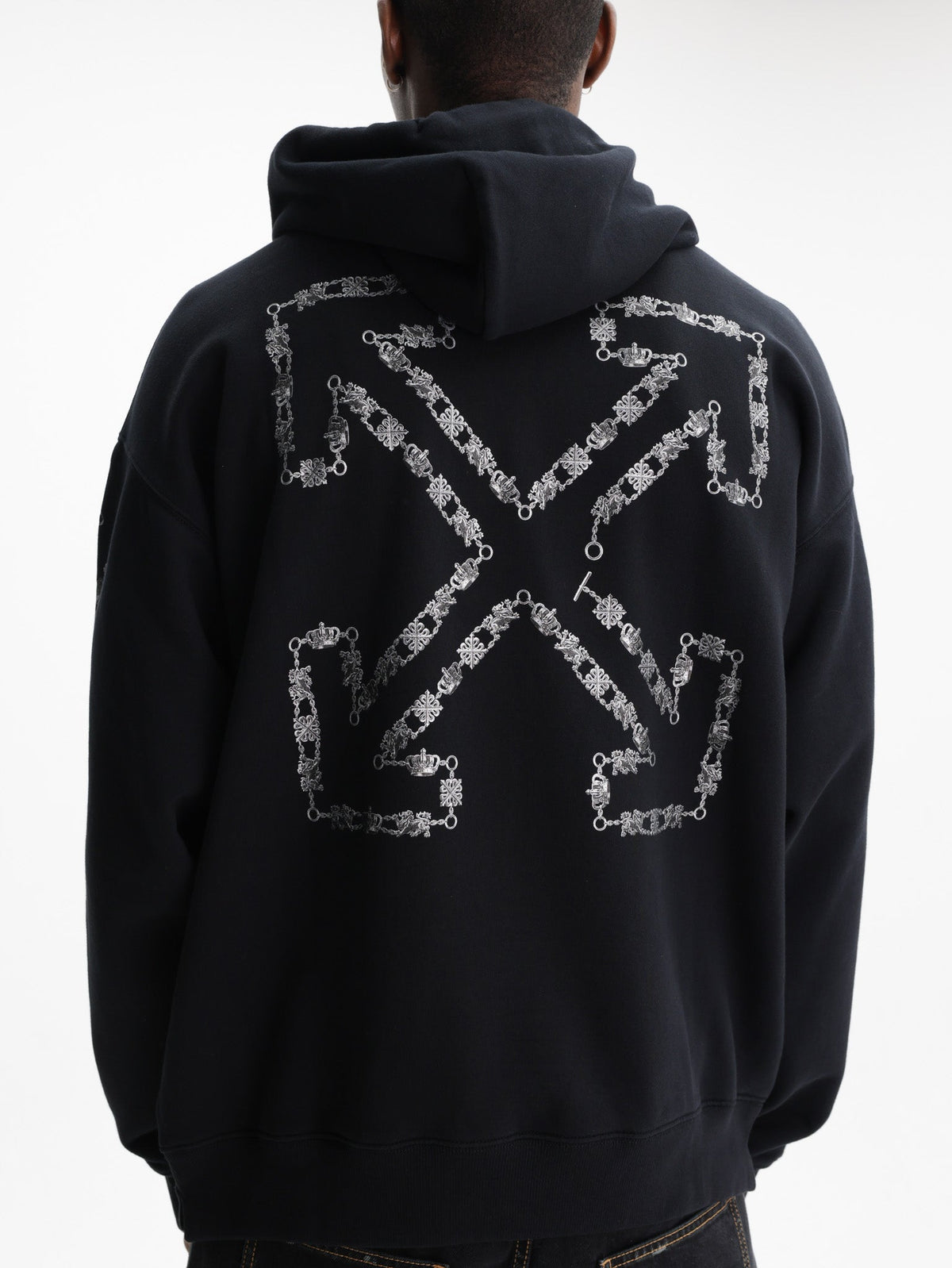 Off - White Hoodie Chain Araldic Arrow Black