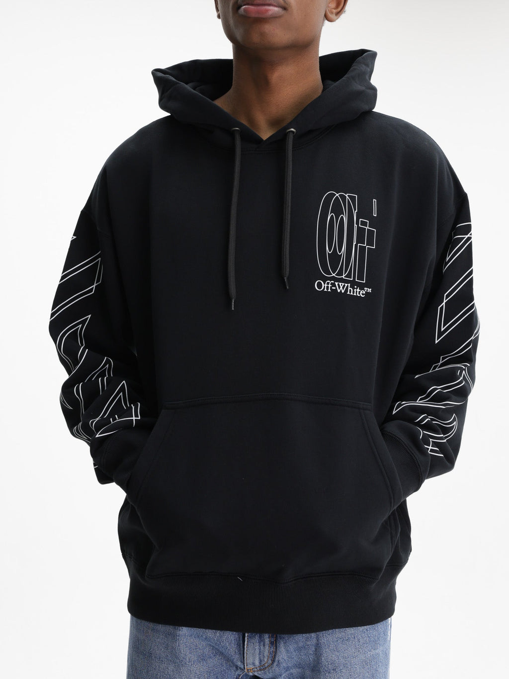 Off - White Hoodie Big Double Arrow Black