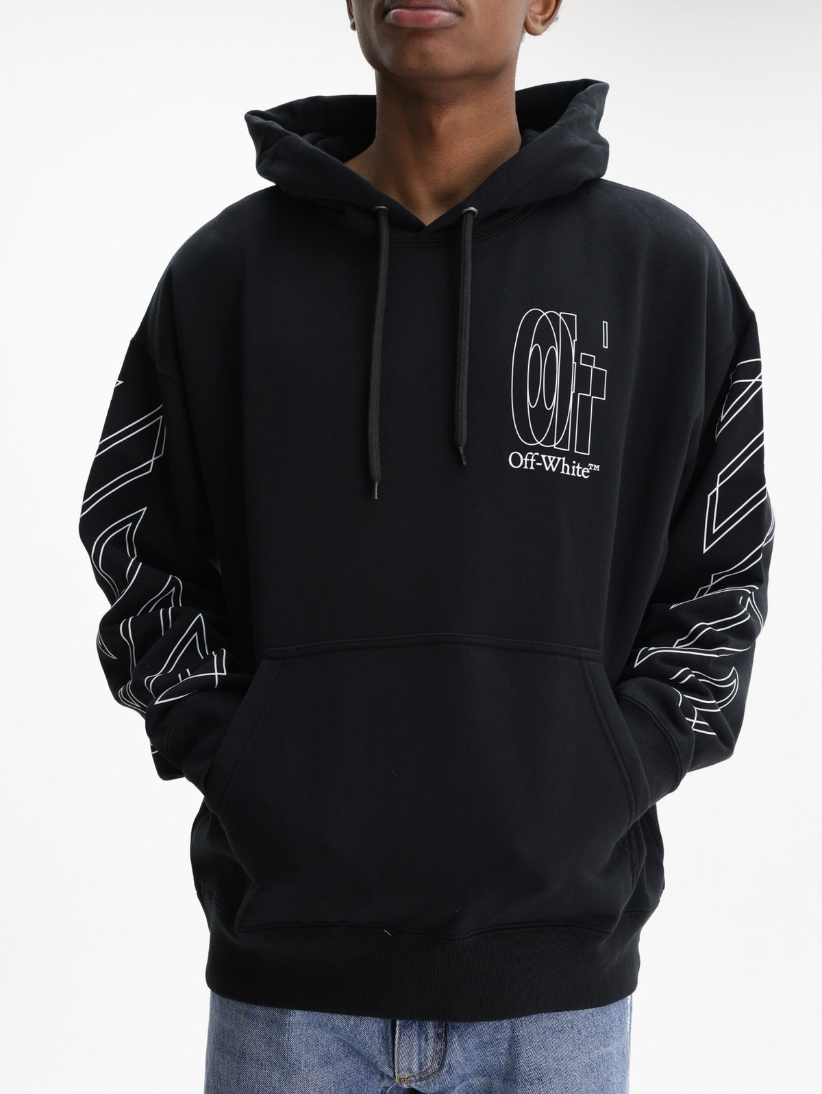 Off - White Hoodie Big Double Arrow Black