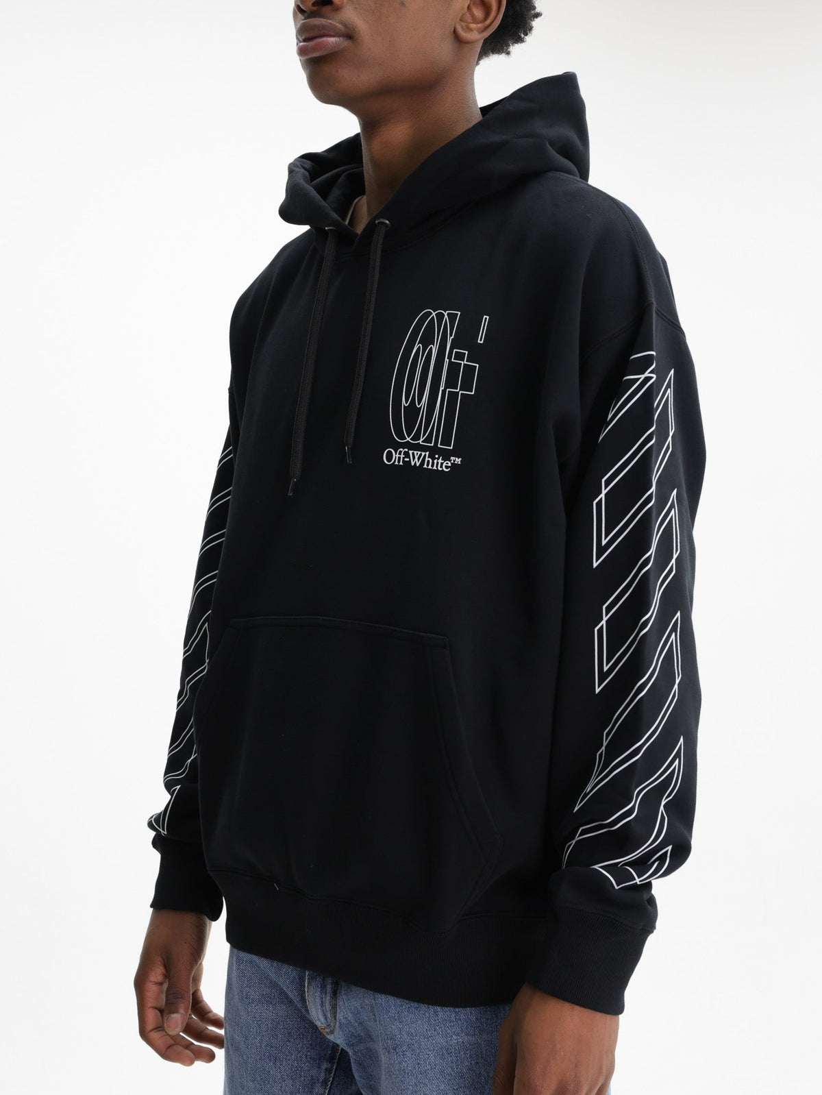 Off - White Hoodie Big Double Arrow Black
