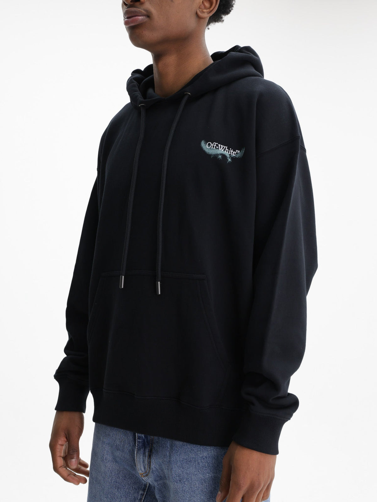 Off - White Hoodie Moon Skate Black