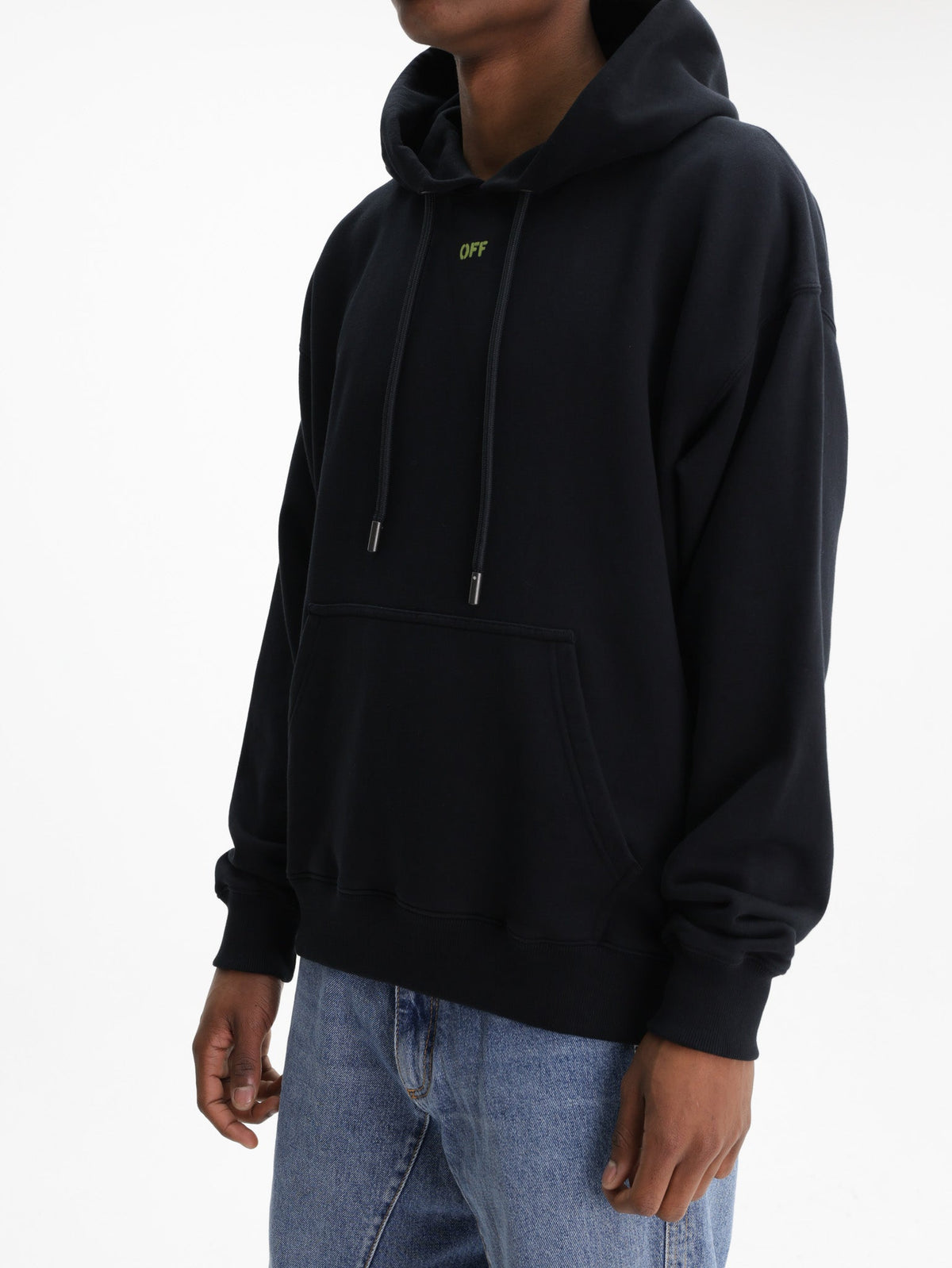 Off - White Hoodie Dark Slime Arrow Black