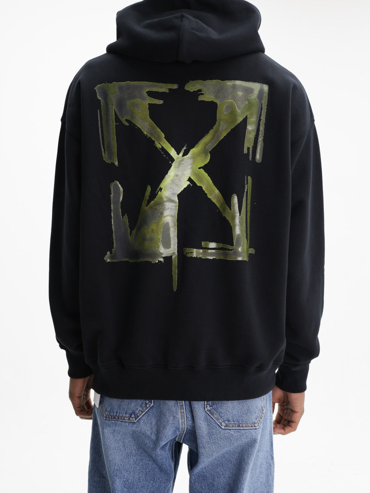 Off - White Hoodie Dark Slime Arrow Black